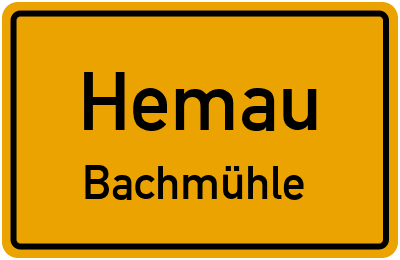 Straßenverzeichnis Hemau Bachmühle