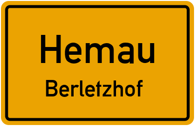 Ortsschild Hemau Berletzhof