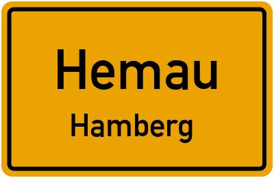 Ortsschild Hemau Hamberg