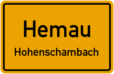Ortsschild Hemau Hohenschambach