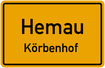 Straßenverzeichnis Hemau Körbenhof
