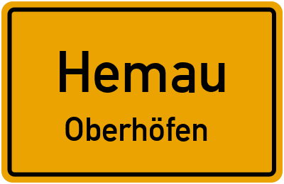 Straßenverzeichnis Hemau Oberhöfen