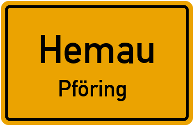 Straßenverzeichnis Hemau Pföring