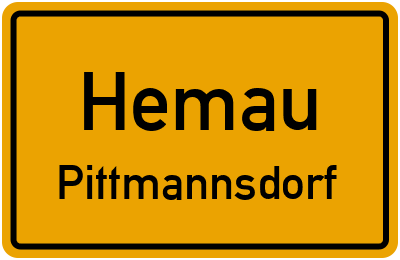 Ortsschild Hemau Pittmannsdorf