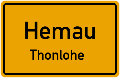 Ortsschild Hemau Thonlohe