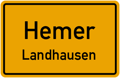Ortsschild Hemer Landhausen