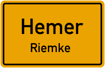 Ortsschild Hemer Riemke