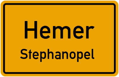 Ortsschild Hemer Stephanopel