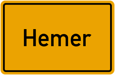 Ortsschild von Stadt Hemer in Nordrhein-Westfalen