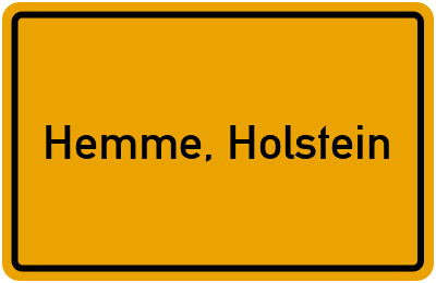 Ortsschild von Gemeinde Hemme, Holstein in Schleswig-Holstein