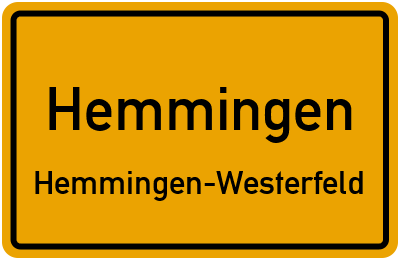 Ortsschild Hemmingen Hemmingen-Westerfeld