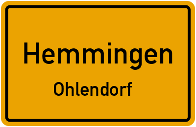 Ortsschild Hemmingen Ohlendorf