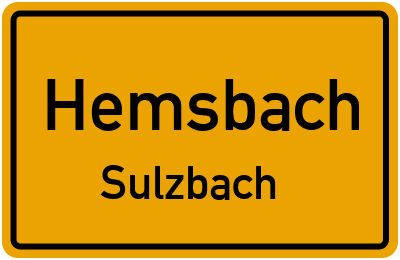 Straßenverzeichnis Hemsbach Sulzbach
