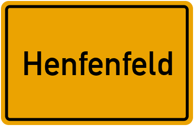 Ortsschild von Henfenfeld in Bayern