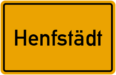Ortsschild von Gemeinde Henfstädt in Thüringen