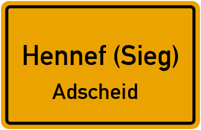 Straßenverzeichnis Hennef (Sieg) Adscheid