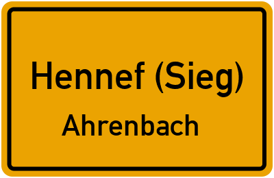 Ortsschild Hennef (Sieg) Ahrenbach