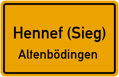Ortsschild Hennef (Sieg) Altenbödingen