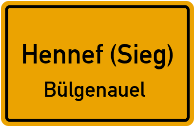 Straßenverzeichnis Hennef (Sieg) Bülgenauel