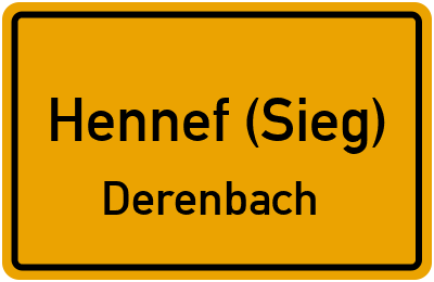 Ortsschild Hennef (Sieg) Derenbach