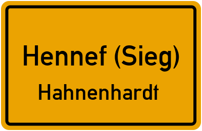 Ortsschild Hennef (Sieg) Hahnenhardt