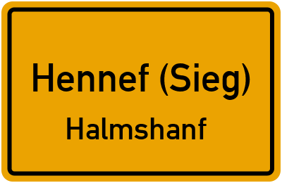 Ortsschild Hennef (Sieg) Halmshanf
