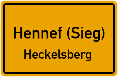 Ortsschild Hennef (Sieg) Heckelsberg