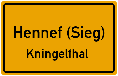 Ortsschild Hennef (Sieg) Kningelthal