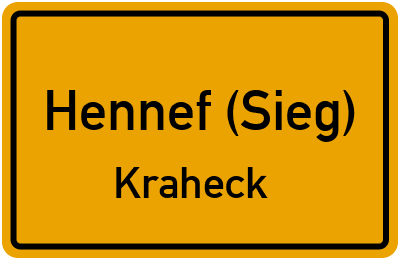 Ortsschild Hennef (Sieg) Kraheck