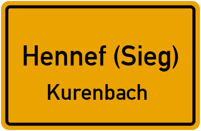 Ortsschild Hennef (Sieg) Kurenbach