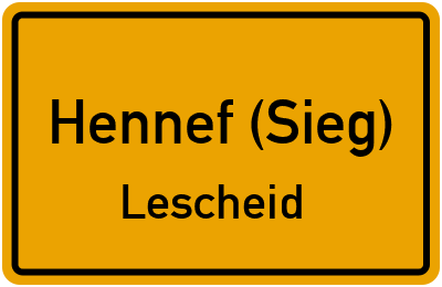 Straßenverzeichnis Hennef (Sieg) Lescheid