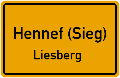 Ortsschild Hennef (Sieg) Liesberg