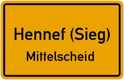Straßenverzeichnis Hennef (Sieg) Mittelscheid
