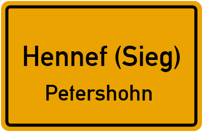 Ortsschild Hennef (Sieg) Petershohn