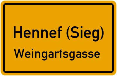 Ortsschild Hennef (Sieg) Weingartsgasse