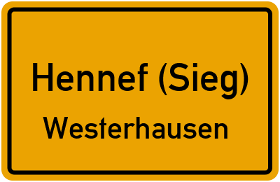 Ortsschild Hennef (Sieg) Westerhausen