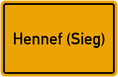 Ortsschild von Stadt Hennef (Sieg) in Nordrhein-Westfalen