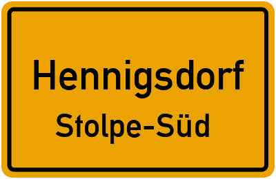 Straßenverzeichnis Hennigsdorf Stolpe-Süd