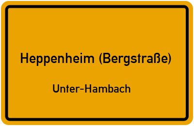 Straßenverzeichnis Heppenheim (Bergstraße) Unter-Hambach