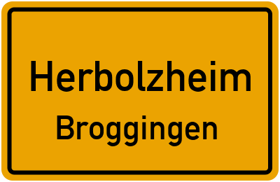Ortsschild Herbolzheim Broggingen