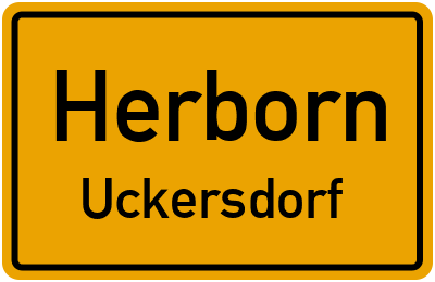 Ortsschild Herborn Uckersdorf