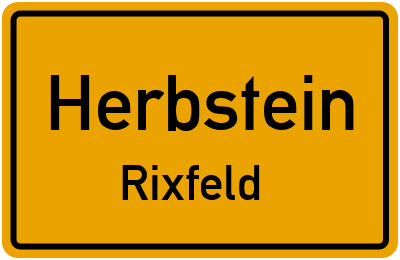 Ortsschild Herbstein Rixfeld