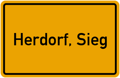 Ortsschild von Stadt Herdorf, Sieg in Rheinland-Pfalz