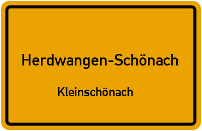 Ortsschild Herdwangen-Schönach Kleinschönach