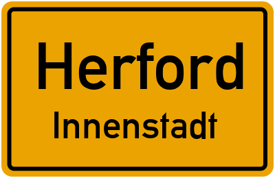Ortsschild Herford Innenstadt