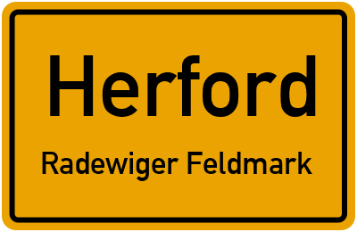 Straßenverzeichnis Herford Radewiger Feldmark