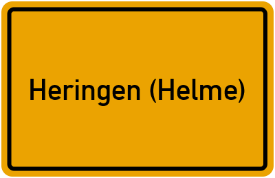 Ortsschild von Heringen (Helme) in Thüringen