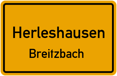 Ortsschild Herleshausen Breitzbach