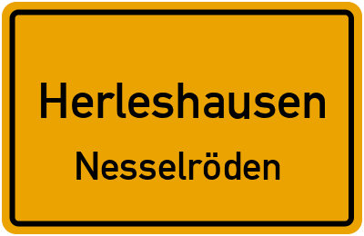 Ortsschild Herleshausen Nesselröden