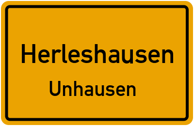 Ortsschild Herleshausen Unhausen